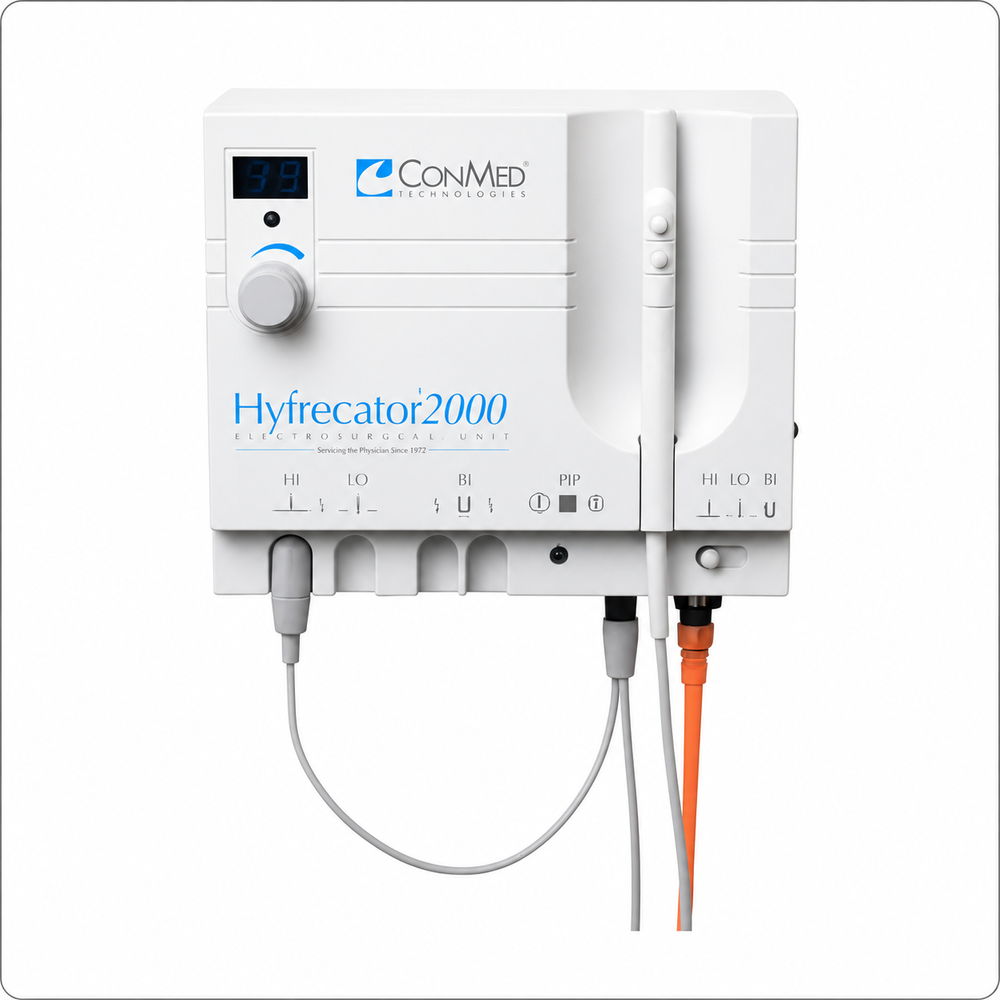 `ConMed Hyfrecator 2000 electrocautery machine close-up view – Aura Aesthetics Care`