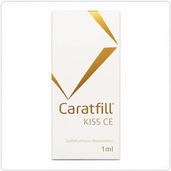 Caratfill Kiss HA Dermal Filler box and syringe for aesthetic treatments