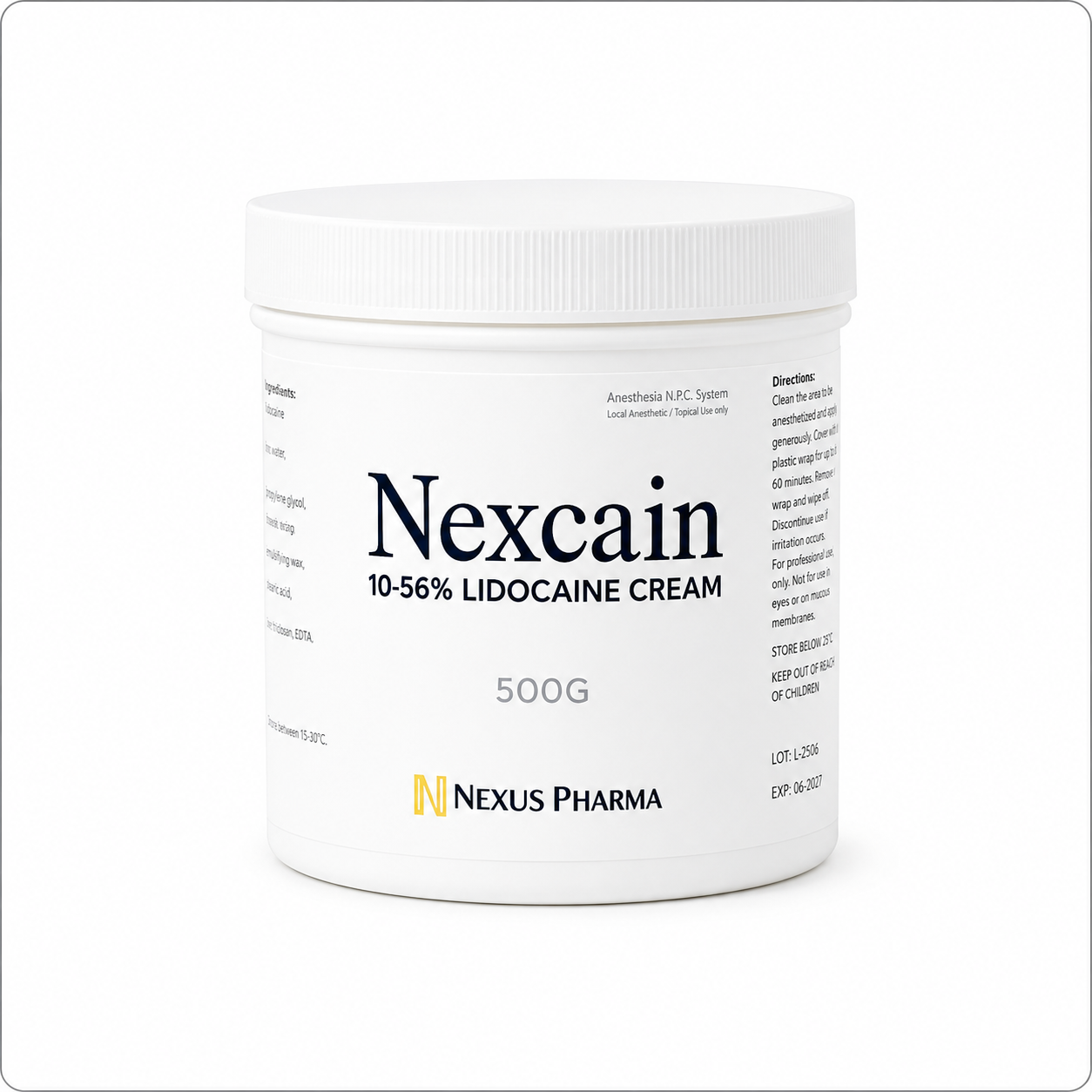 Nexcain Numbing Cream 10.56% Lidocaine 500g Jar Made in South Korea Price in Pakistan – Aura Aesthetics Care